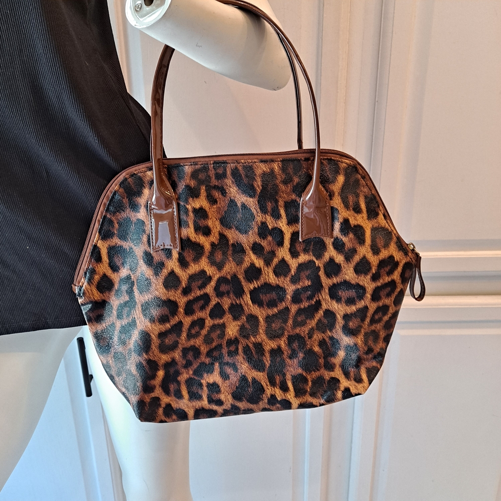 Elizabeth Arden Leopard Pattern Tote with Brown Handles